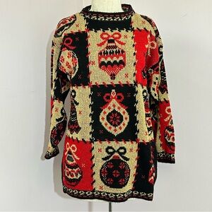 Vintage Gold Lurex Lame Christmas Sweater S
